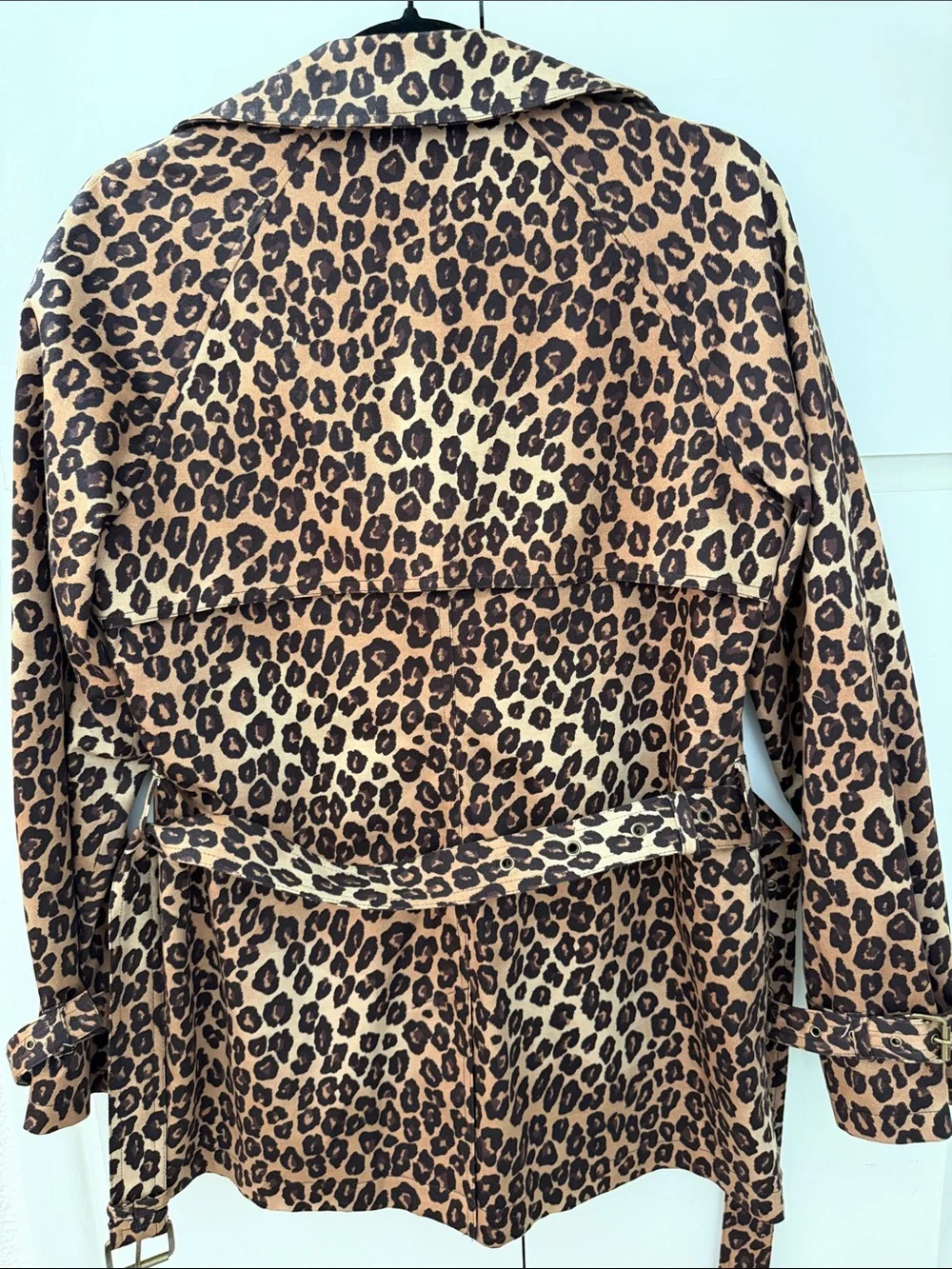 Michael Kors Leopard Print Double-Breasted Trench Coat - Brown/Tan